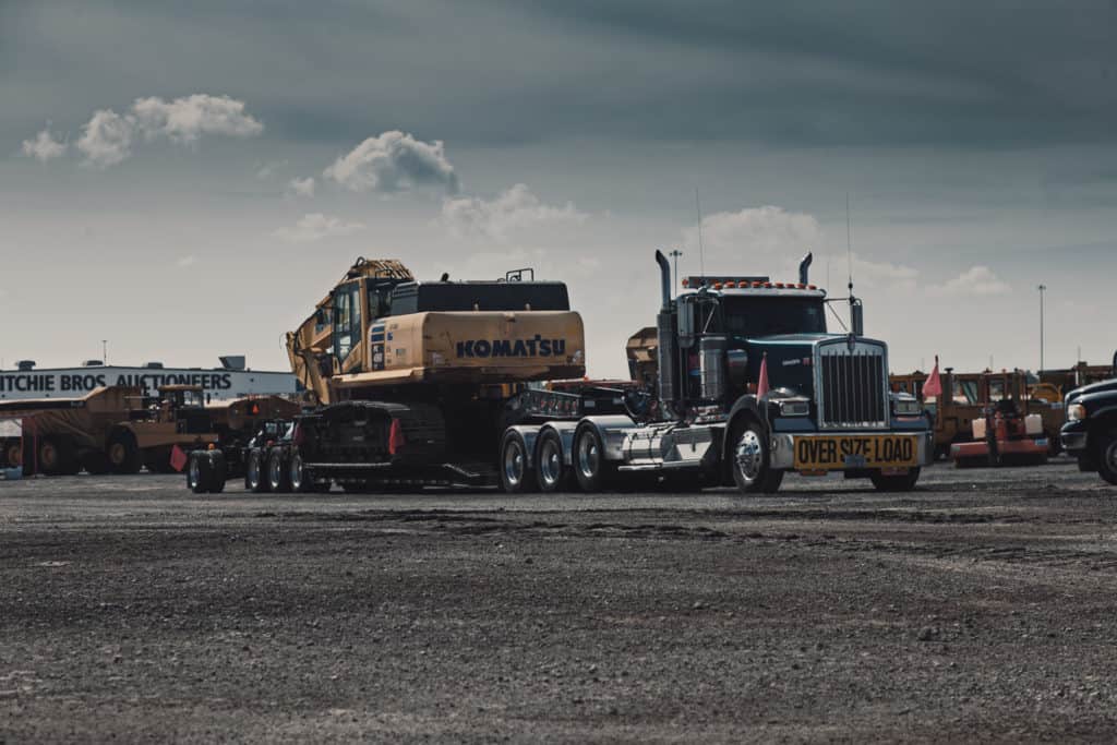 oversize load excavator