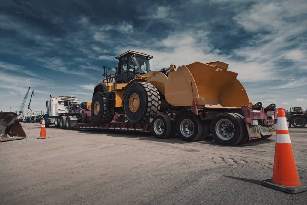 A truck hauling a superload