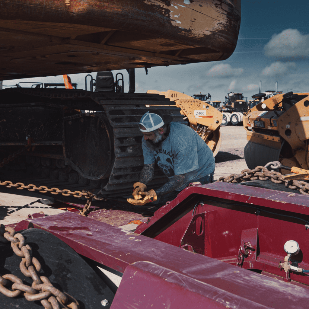 Carrier loading a trailer