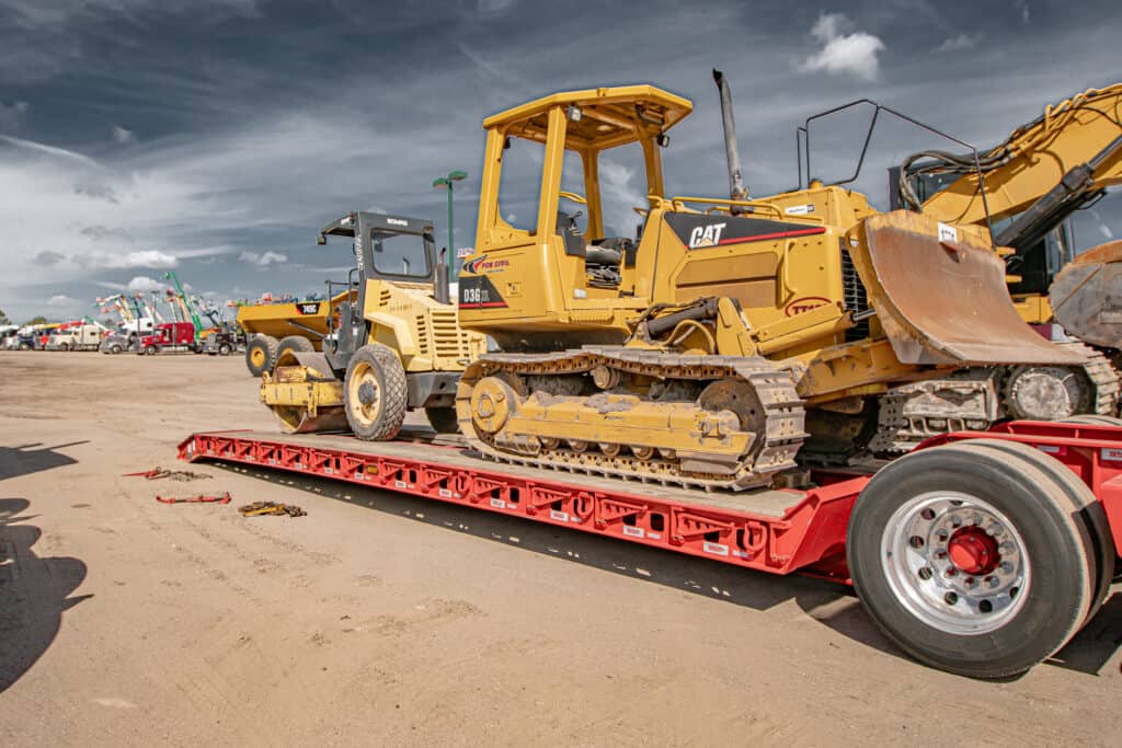 Dozer on a trailer