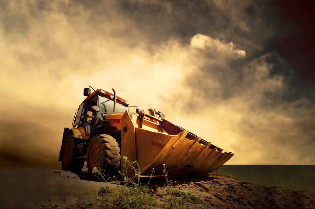 backhoe bucket view