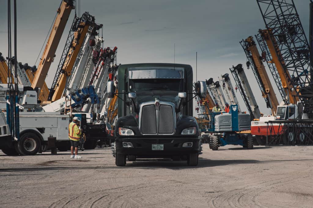 crane and truck