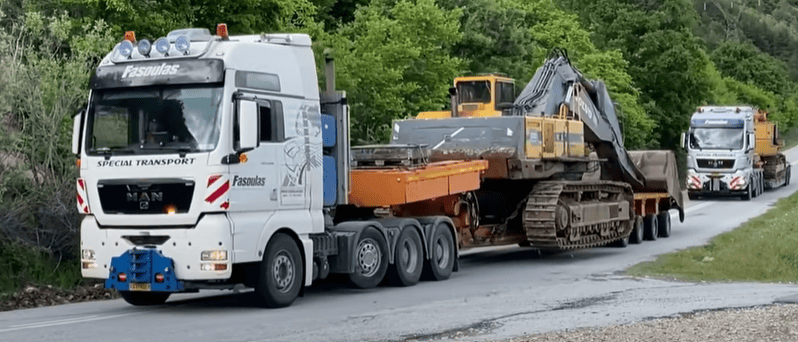 excavator transport