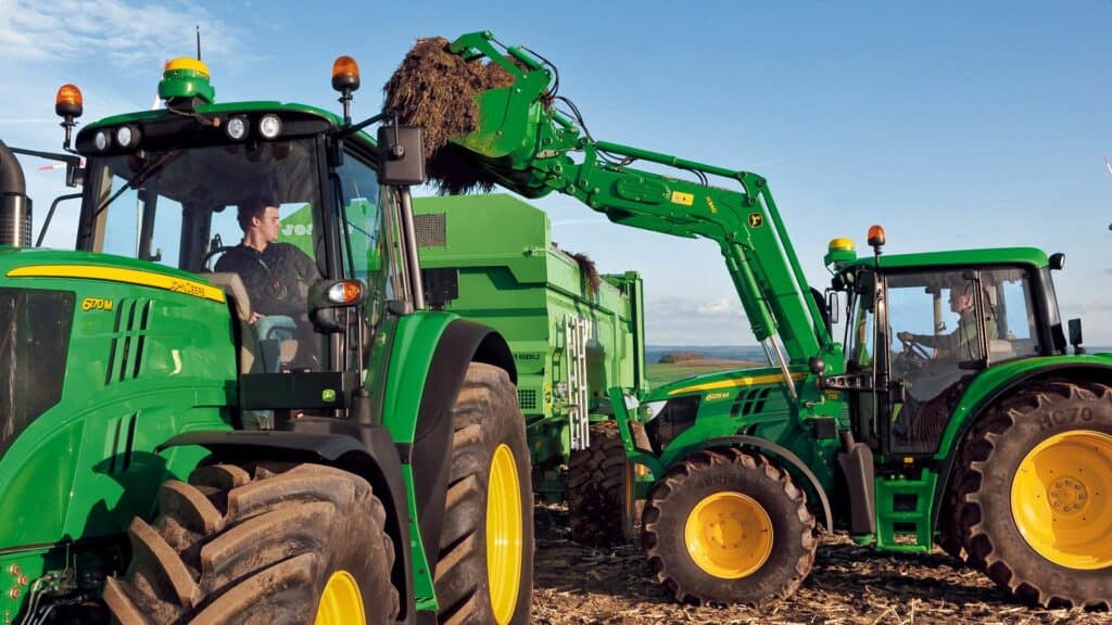 farm tractors in use