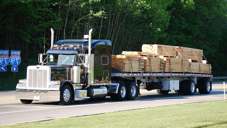flatbed trailer and truck flatbed trailer and truck