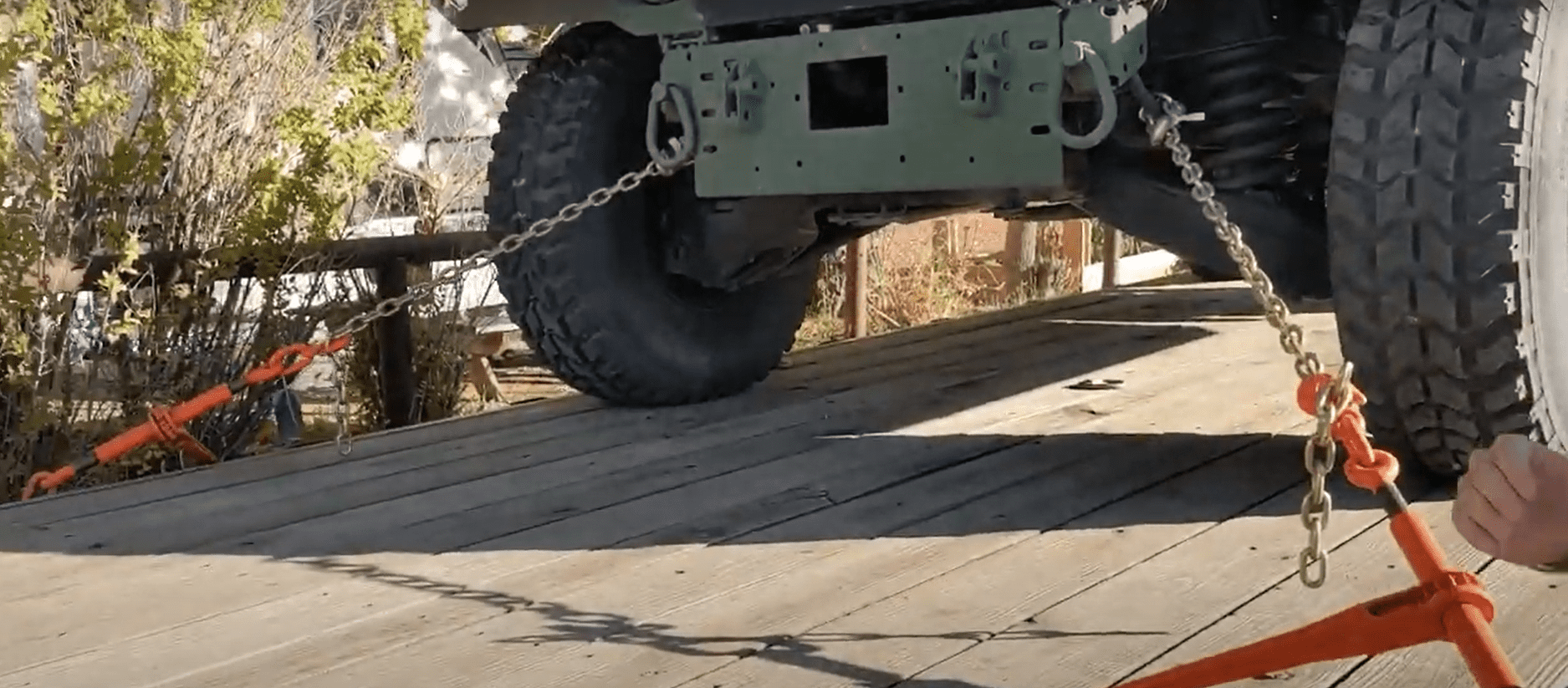 front securement of humvee