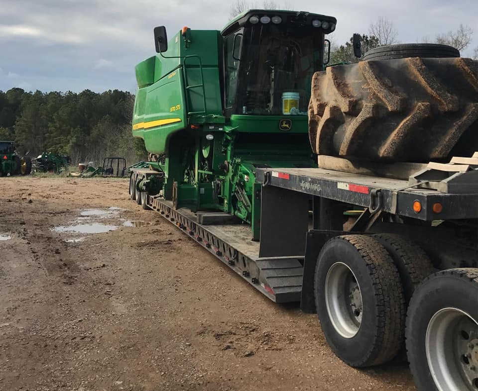 john deere on trailer