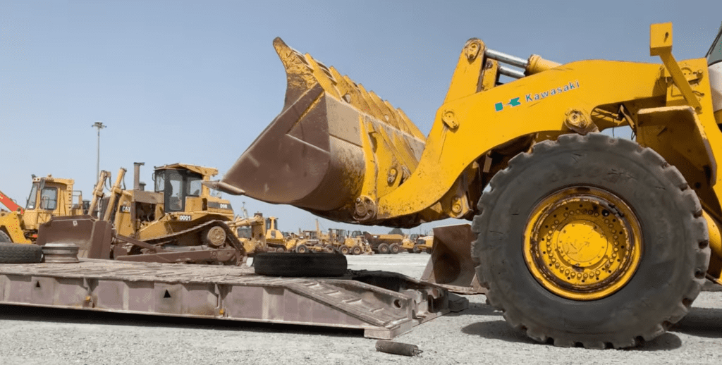 line up wheel loader