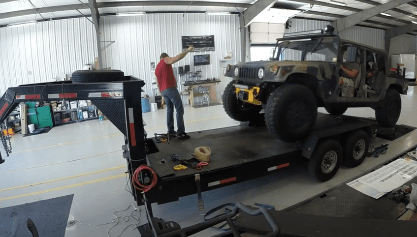 loading a humvee