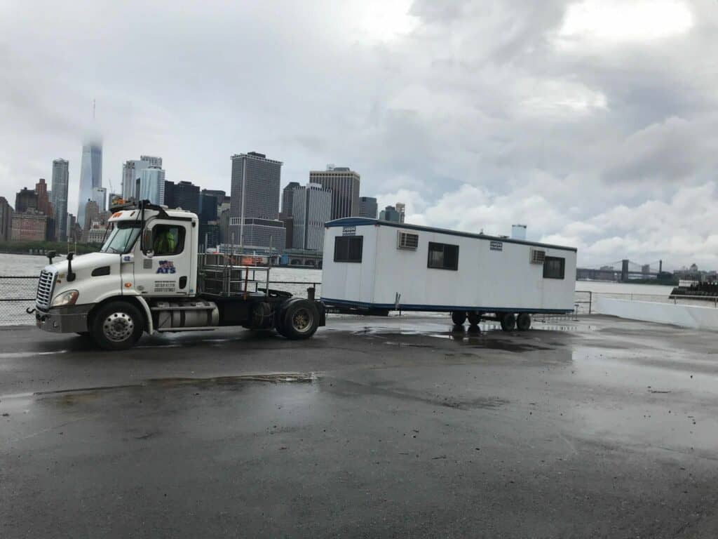 mobile office trailer moving