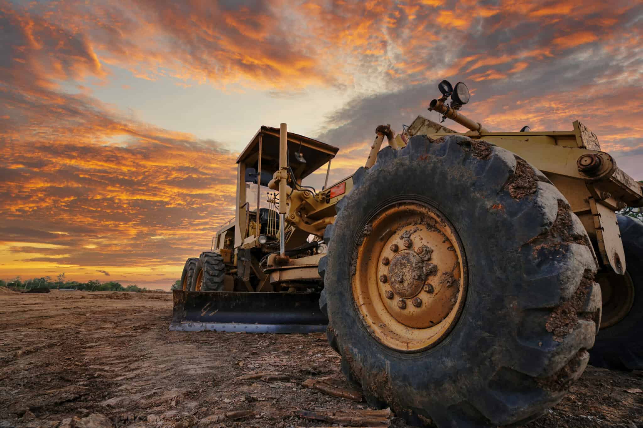 motor grader evening