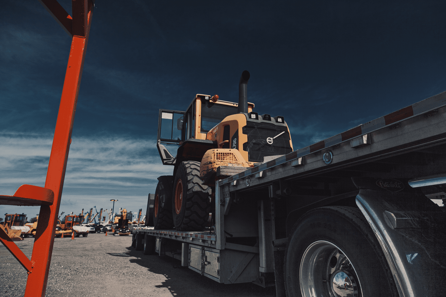 wheel loader on step deck