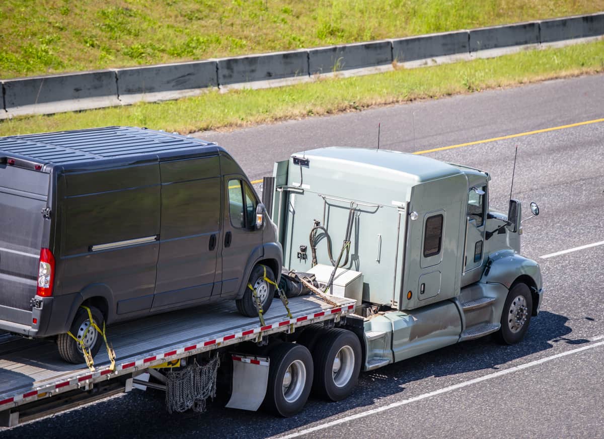 van on flatbed