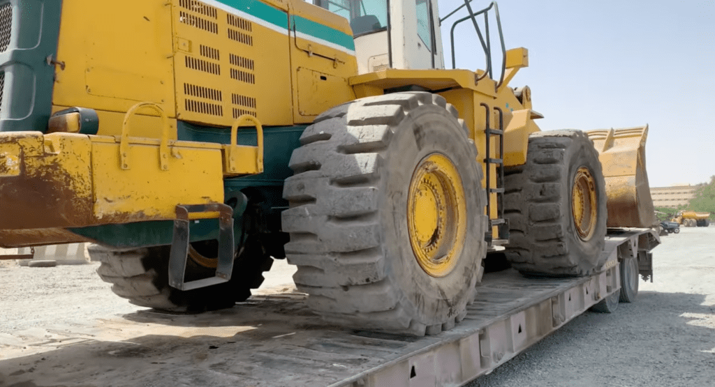 wheel loader loaded